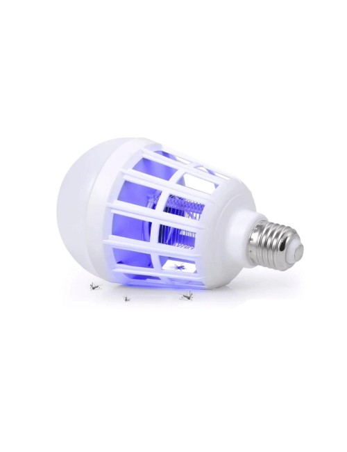 Bombillo Led Mata Mosquitos 2 En 1 Trampa Insecto Recargable