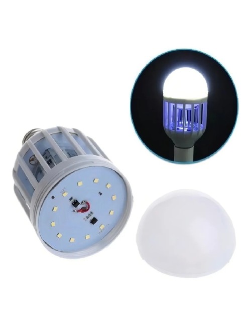 Bombillo Led Mata Mosquitos 2 En 1 Trampa Insecto Recargable