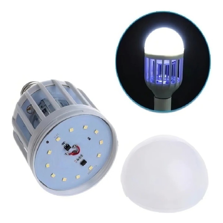 Bombillo Led Mata Mosquitos 2 En 1 Trampa Insecto Recargable