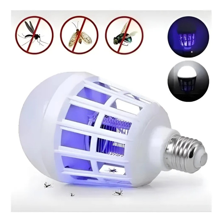 Bombillo Led Mata Mosquitos 2 En 1 Trampa Insecto Recargable