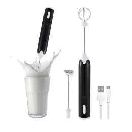 Batidor Mezclador Espumador De Leche Recargable Usb 2 En 1
