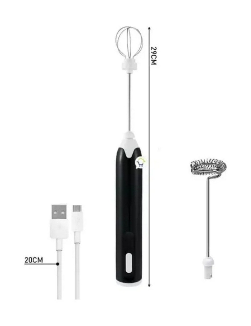 Batidor Mezclador Espumador De Leche Recargable Usb 2 En 1
