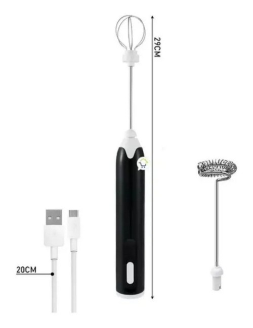 Batidor Mezclador Espumador De Leche Recargable Usb 2 En 1