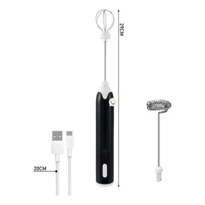 Batidor Mezclador Espumador De Leche Recargable Usb 2 En 1