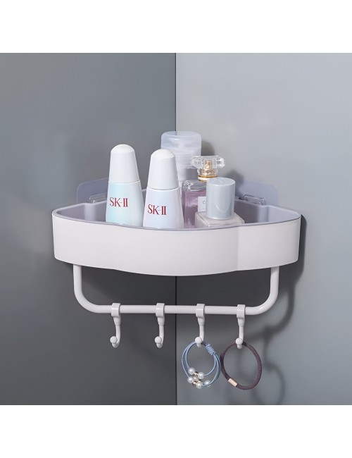 Estante Esquinero Organizador Baño Cocina Adhesivo Ganchos