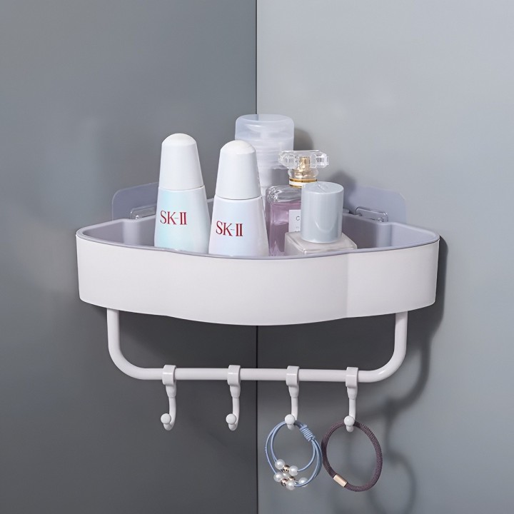 Estante Esquinero Organizador Baño Cocina Adhesivo Ganchos