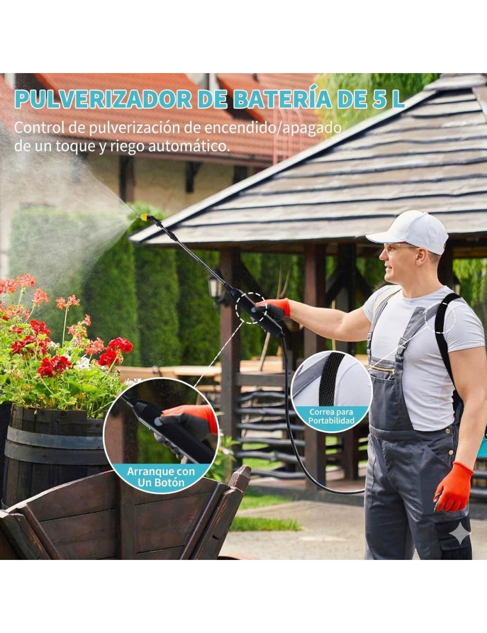 Pulverizador Eléctrico 5l Recargable Usb Jardín Desinfección