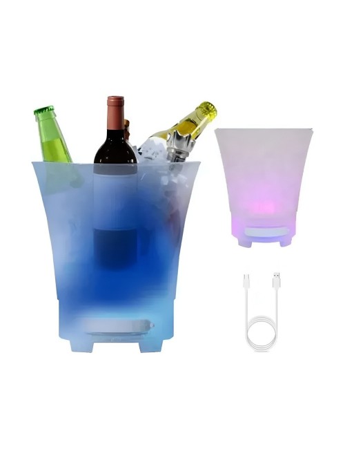 Hielera Led 7l Bluetooth Parlante Recargable Luces Fiesta