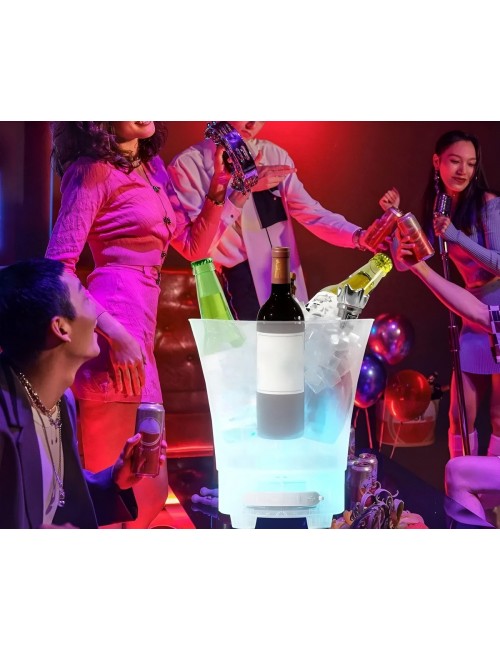 Hielera Led 7l Bluetooth Parlante Recargable Luces Fiesta