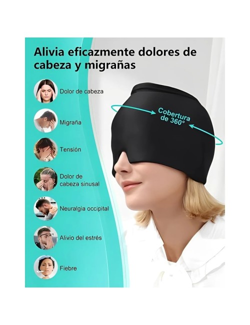 Gorro Gel Alivio Migraña Y Dolor De Cabeza Terapia Frío 360