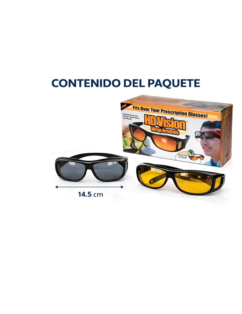 Gafas Hd Vision Dia Y Noche Polarizadas Conduccion Kit X2
