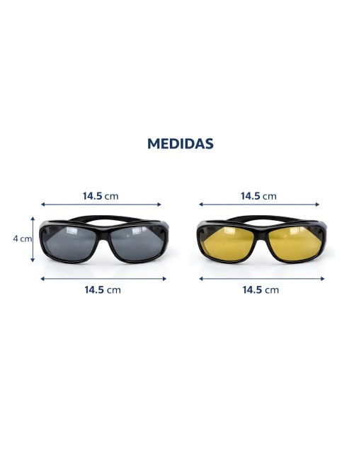 Gafas Hd Vision Dia Y Noche Polarizadas Conduccion Kit X2