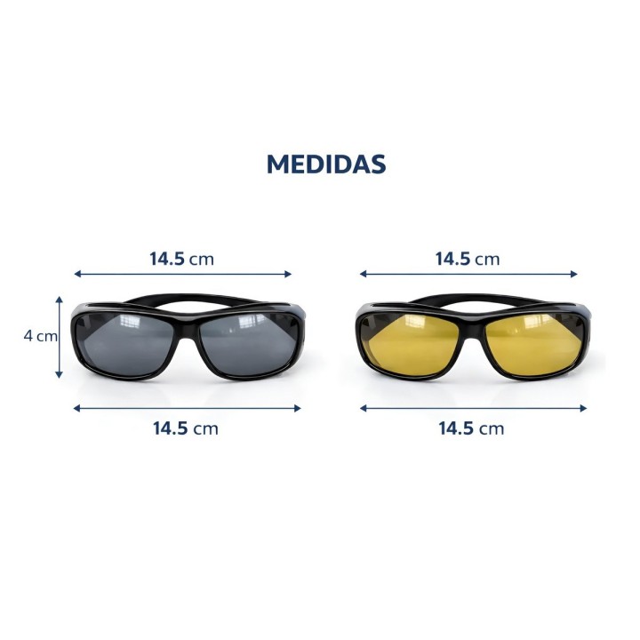 Gafas Hd Vision Dia Y Noche Polarizadas Conduccion Kit X2