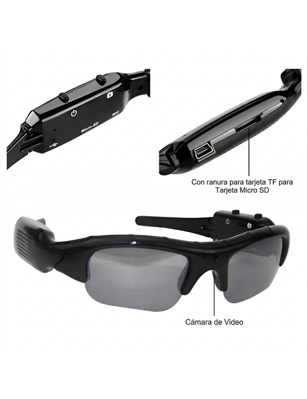 Gafas Deportivas Con Camara Espia Hd 1080p Video Y Fotos
