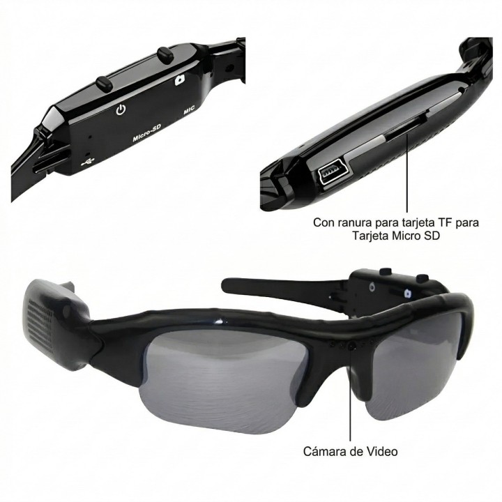 Gafas Deportivas Con Camara Espia Hd 1080p Video Y Fotos