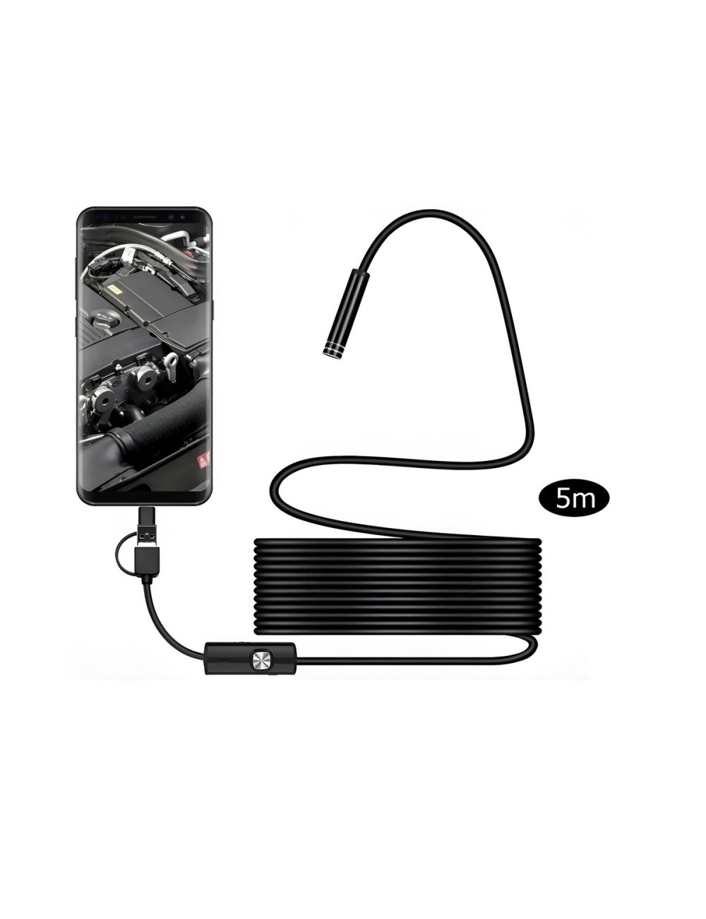 Camara Endoscopica 3 En 1 Android Pc 2 Metros Led