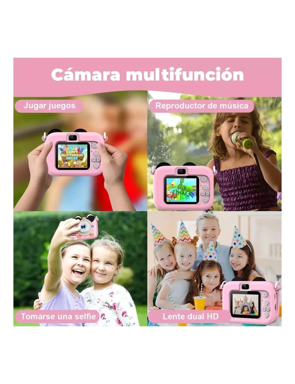 Camara Digital Infantil Dual Selfie Video Hd Juegos Y Musica
