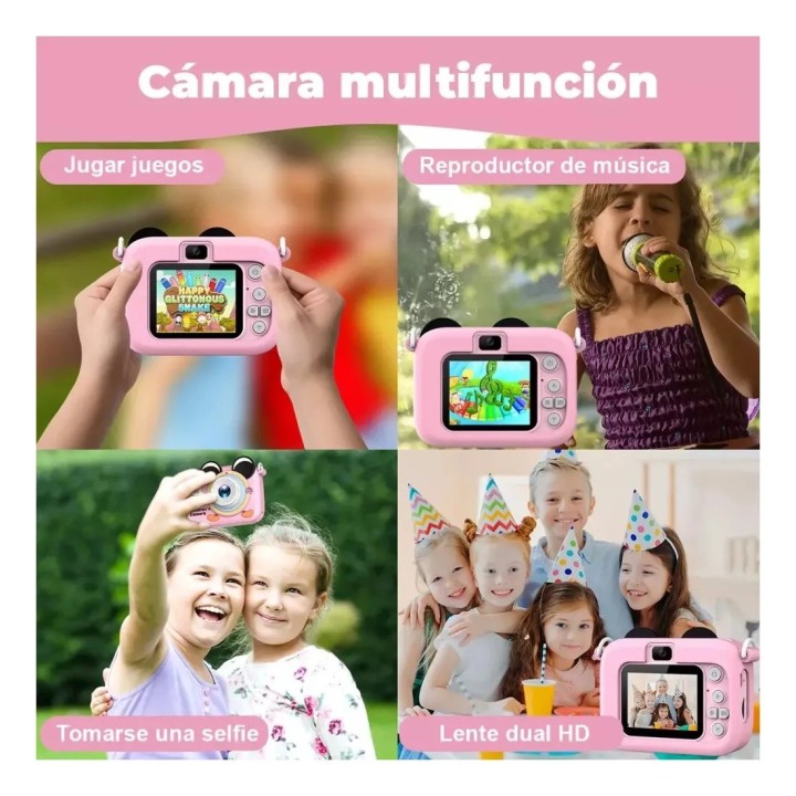 Camara Digital Infantil Dual Selfie Video Hd Juegos Y Musica