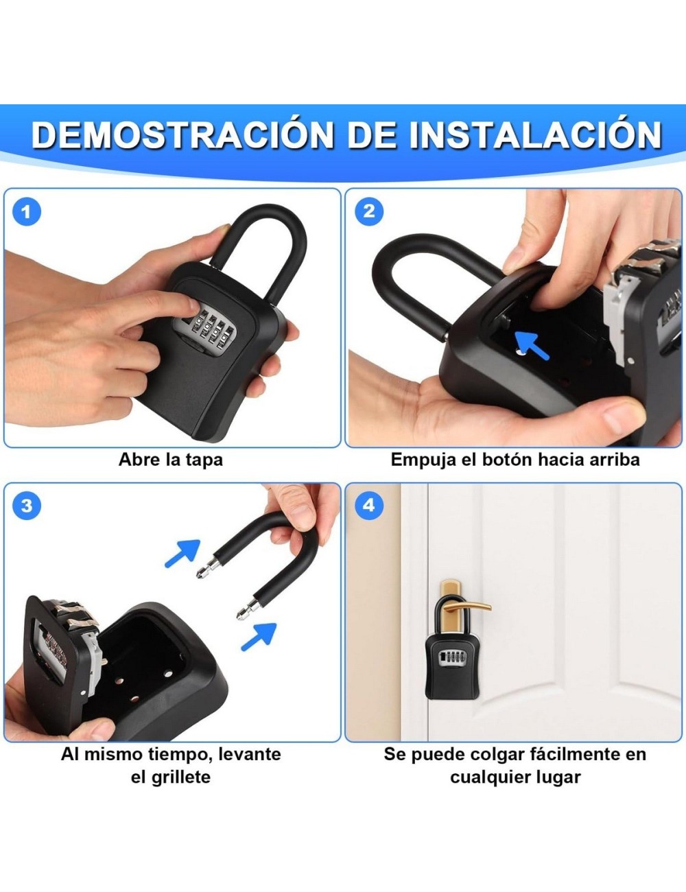 Caja De Seguridad Para Llaves Candado Combinación 4 Dígitos