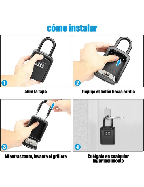 Caja De Seguridad Para Llaves Candado Combinación 4 Dígitos