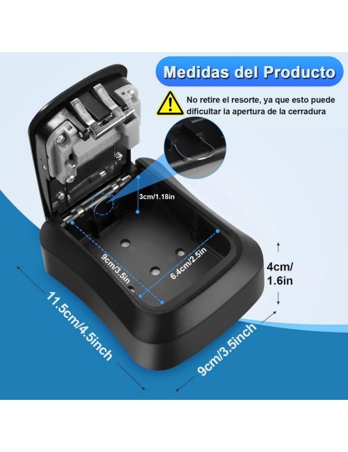 Caja De Seguridad Para Llaves Candado Combinación 4 Dígitos