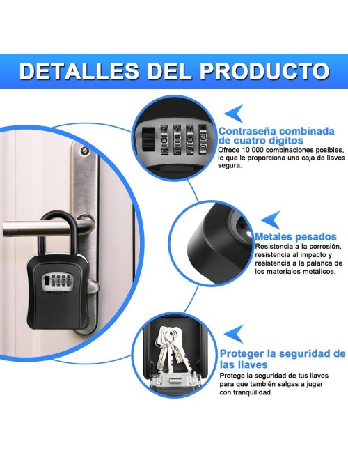 Caja De Seguridad Para Llaves Candado Combinación 4 Dígitos