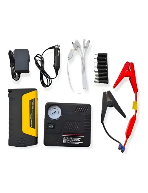 Arrancador De Bateria Portatil + Compresor De Aire 12v Kit