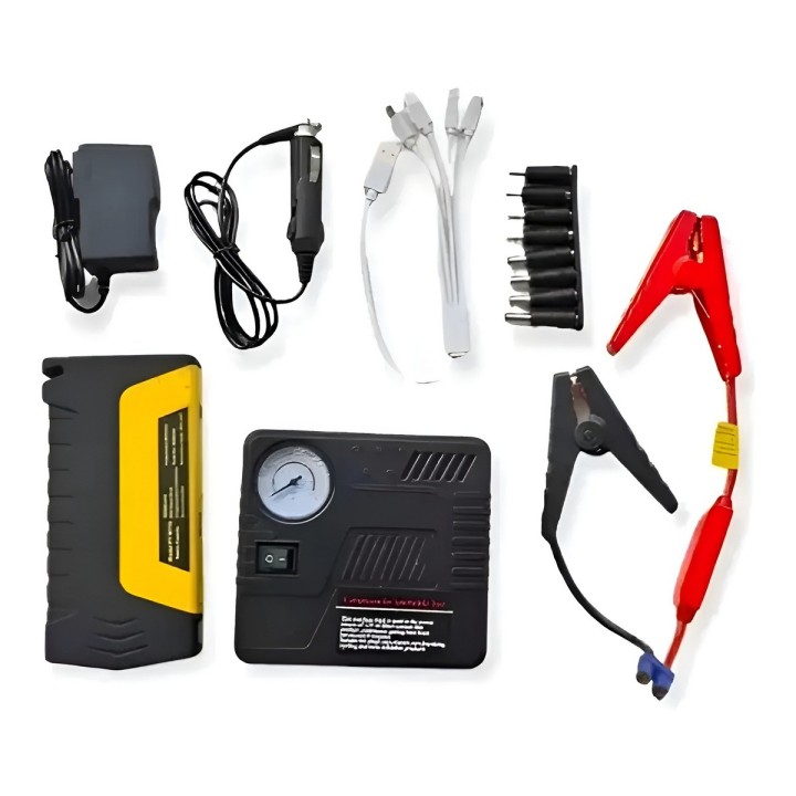 Arrancador De Bateria Portatil + Compresor De Aire 12v Kit