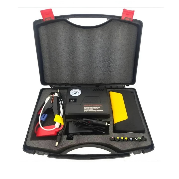 Arrancador De Bateria Portatil + Compresor De Aire 12v Kit