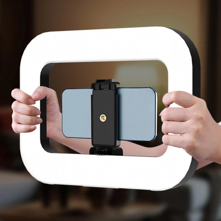 Aro De Luz Led Rectangular Portátil Para Celular Video Blog