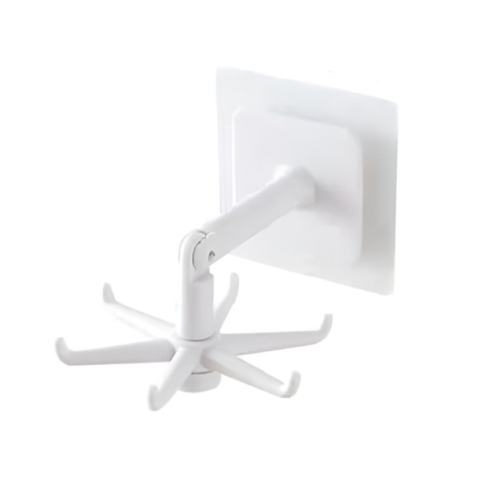 Organizador Giratorio 360 Adhesivo 6 Ganchos Cocina Y Baño