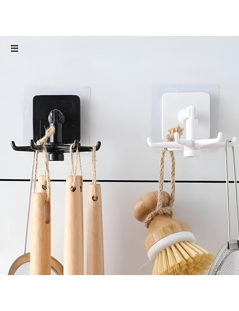 Organizador Giratorio 360 Adhesivo 6 Ganchos Cocina Y Baño