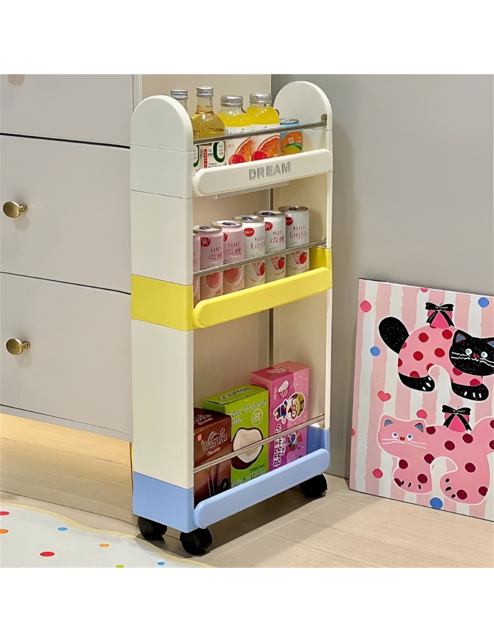 Organizador Multiusos Estante Deslizable + Ruedas 3 Niveles