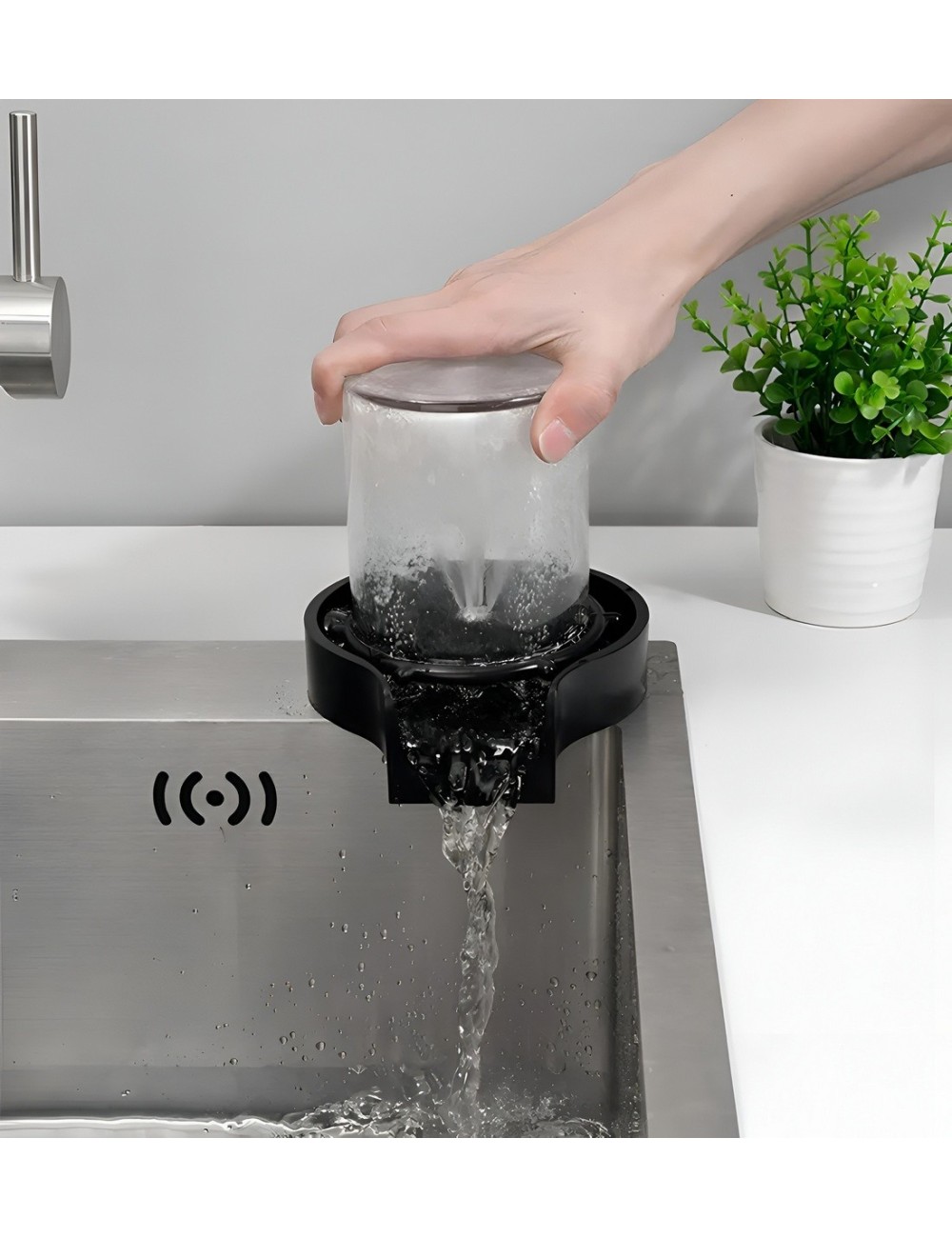 Lavavasos Automatico Lavador Copas Fregadero Cocina Bar Full