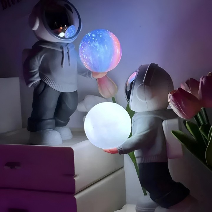 Lampara Parlante Bluetooth Astronauta Luz Led Galaxia