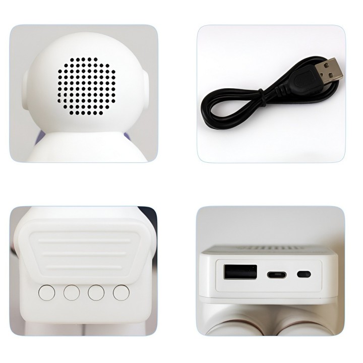 Lampara Parlante Bluetooth Astronauta Luz Led Galaxia