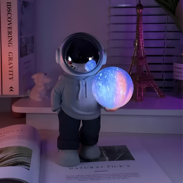 Lampara Parlante Bluetooth Astronauta Luz Led Galaxia