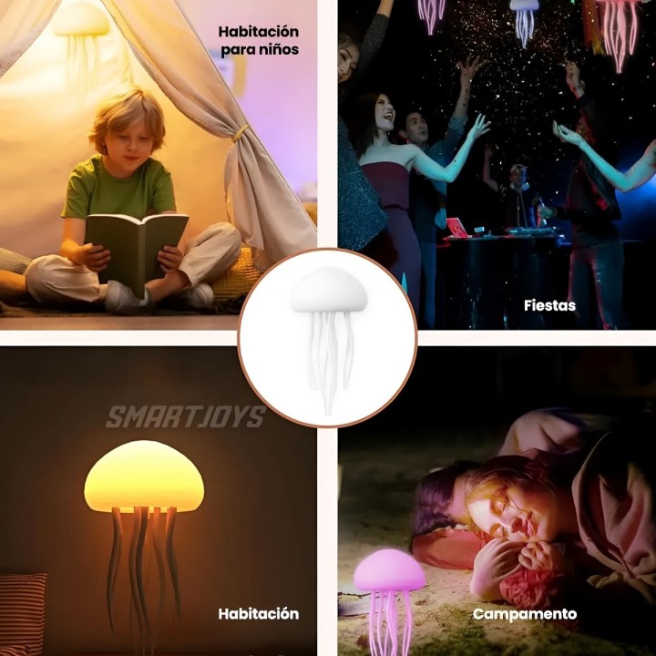 Lampara Led Medusa Recargable Rgb Movimiento Relajante Usb