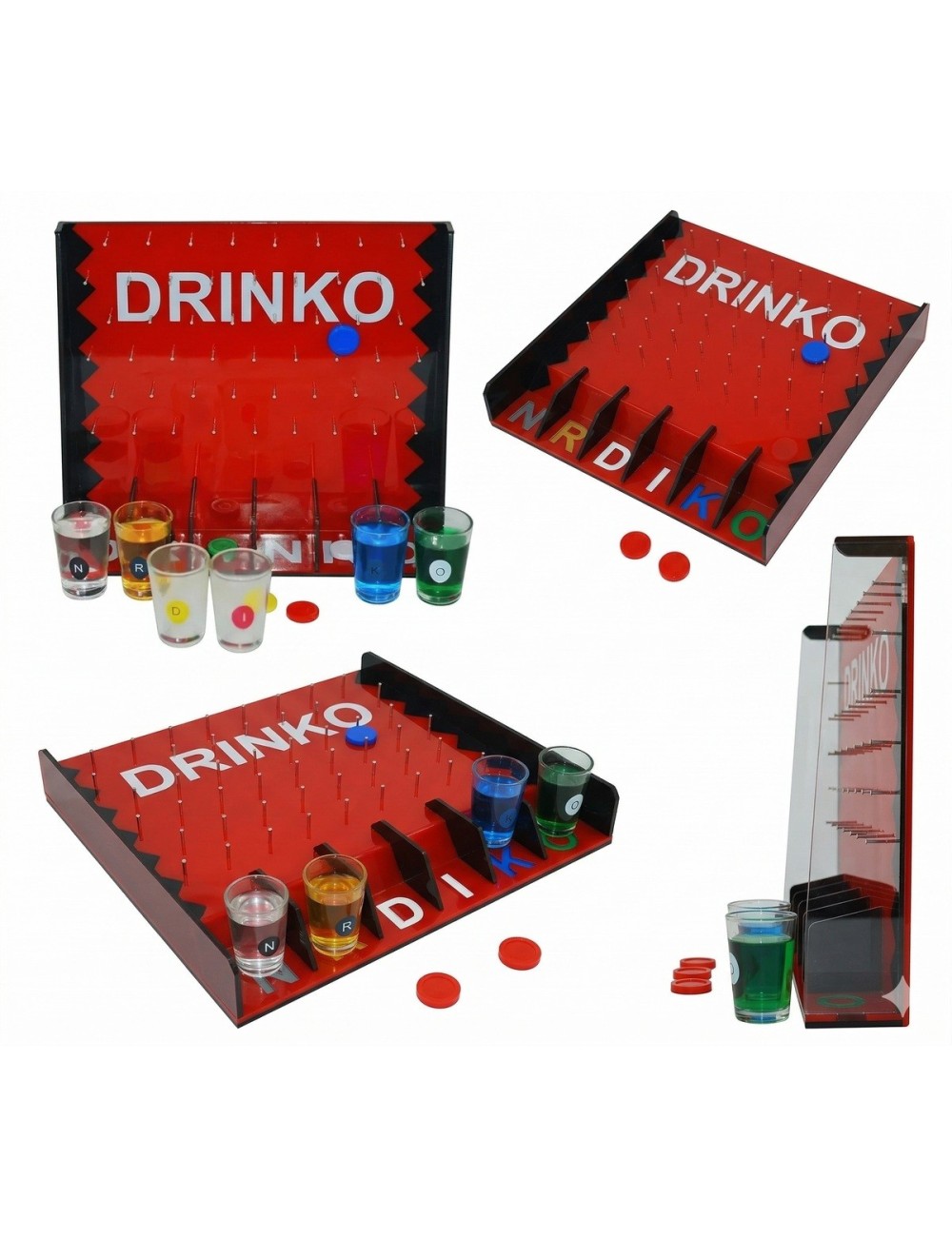 Juego Drinko Shot De Mesa Diversión Fiestas 6 Vasos Vidrio