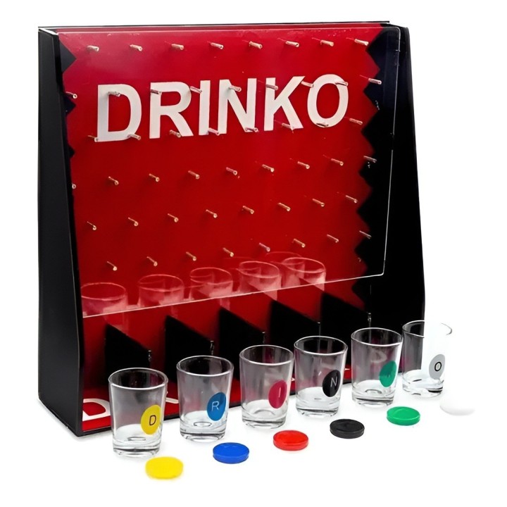 Juego Drinko Shot De Mesa Diversión Fiestas 6 Vasos Vidrio