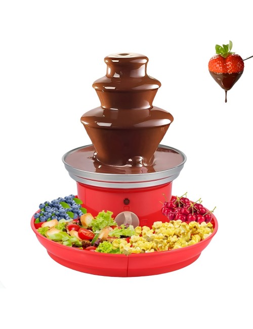 Fuente De Chocolate Eléctrica 3 Pisos Con Bandeja De Frutas