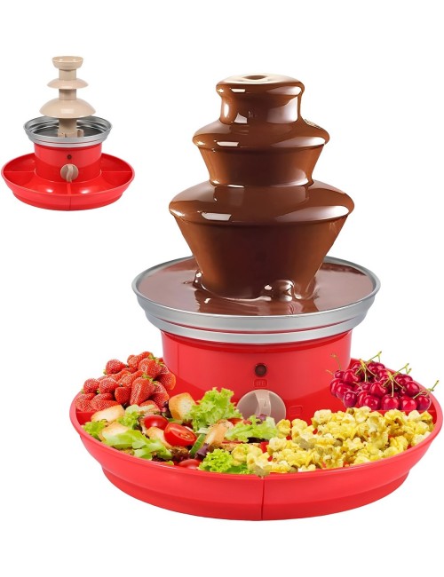 Fuente De Chocolate Eléctrica 3 Pisos Con Bandeja De Frutas