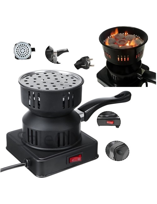 Estufa Electrica Portatil Quemador De Carbon Y Cocina 600w