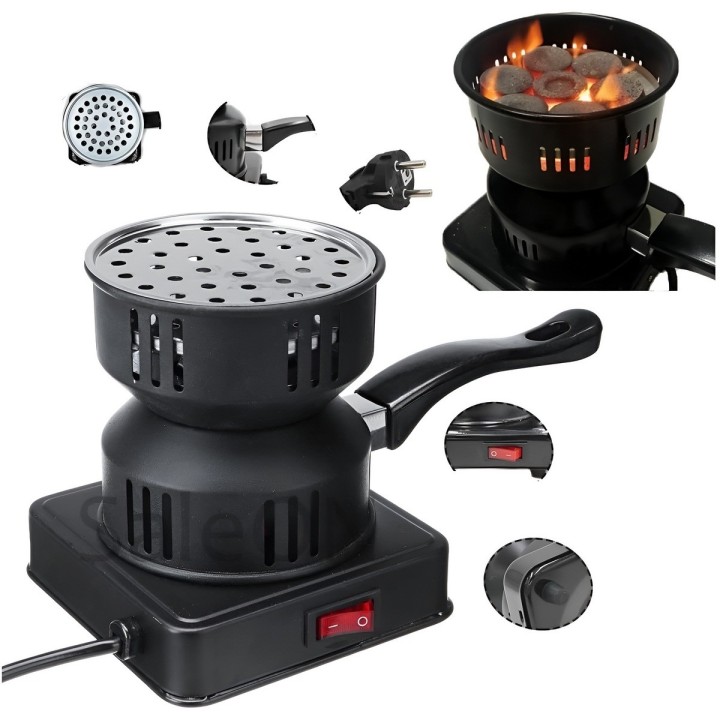 Estufa Electrica Portatil Quemador De Carbon Y Cocina 600w