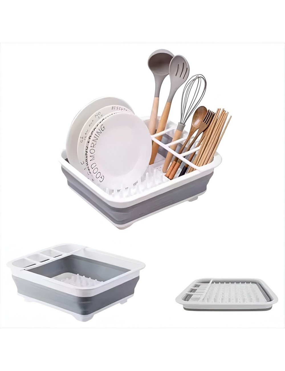 Escurridor De Platos Plegable Silicona Compacto Portátil