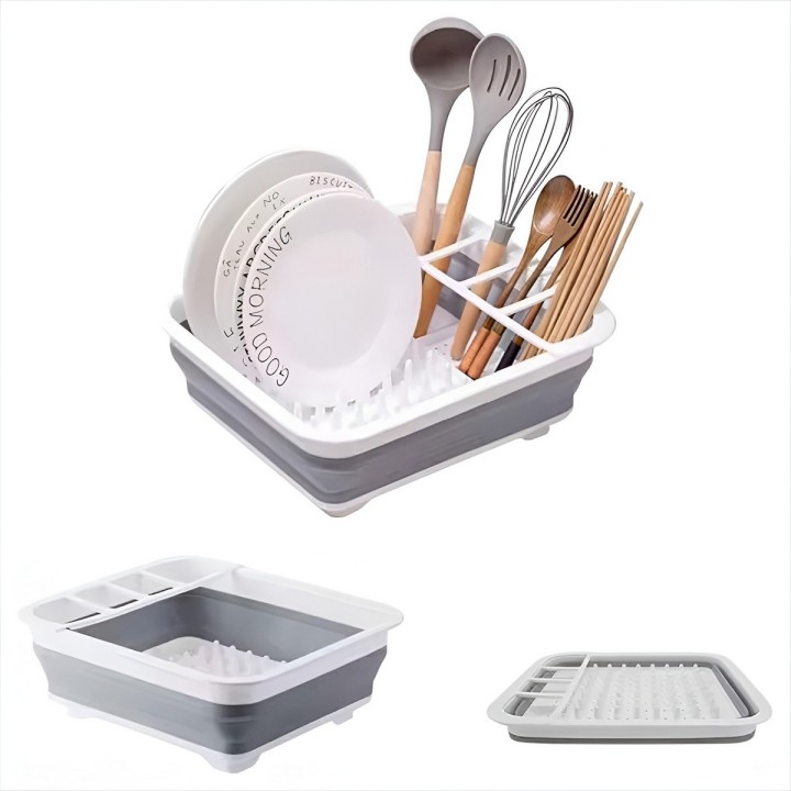 Escurridor De Platos Plegable Silicona Compacto Portátil
