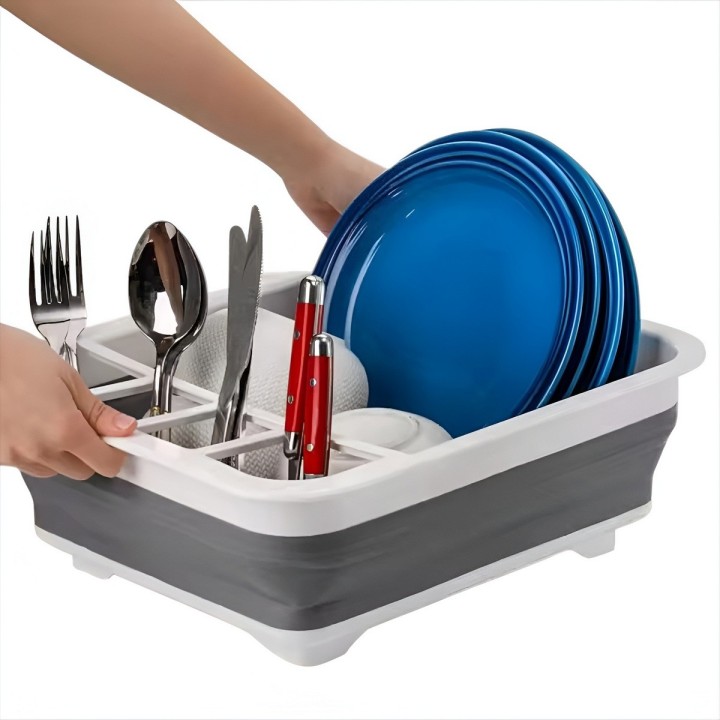 Escurridor De Platos Plegable Silicona Compacto Portátil