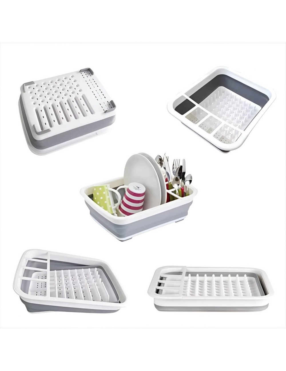 Escurridor De Platos Plegable Silicona Compacto Portátil