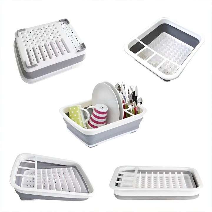 Escurridor De Platos Plegable Silicona Compacto Portátil