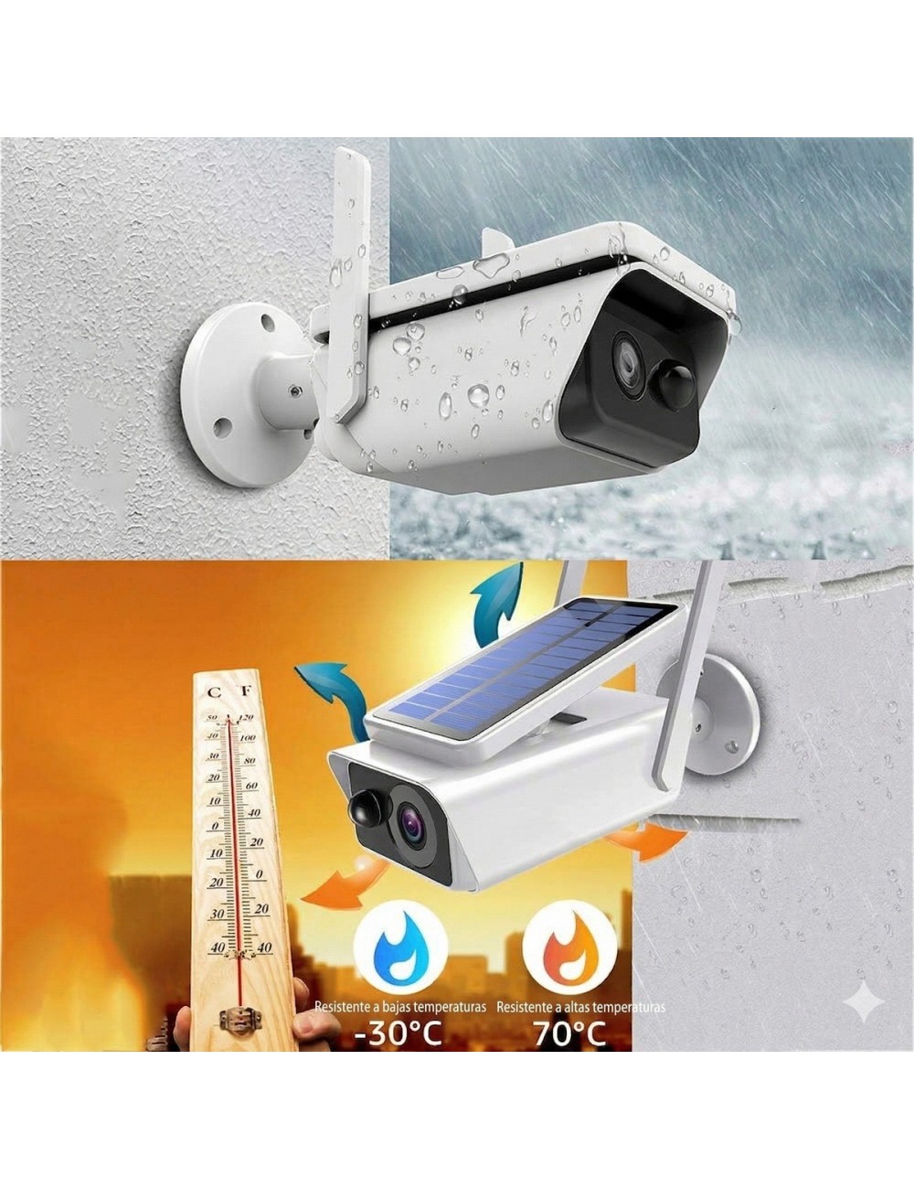 Camara Seguridad Solar Wifi Exterior Full Hd 1080p Fija